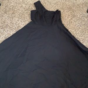 Kate Spade Black One Shoulder Midi Dress